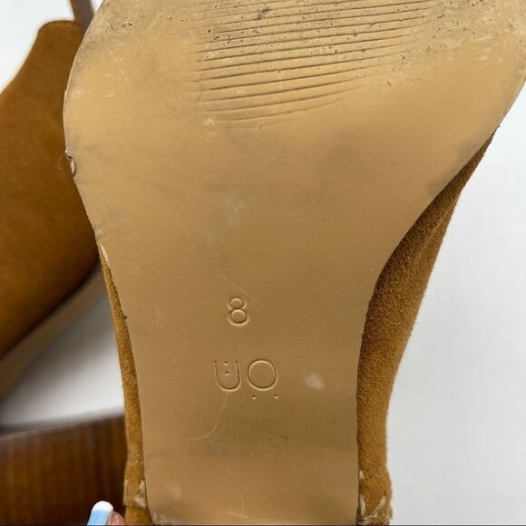 UO Urban Outfitters UO Brown Suede PeepToe Ankle Booties Size 8 - Picture 9 of 15